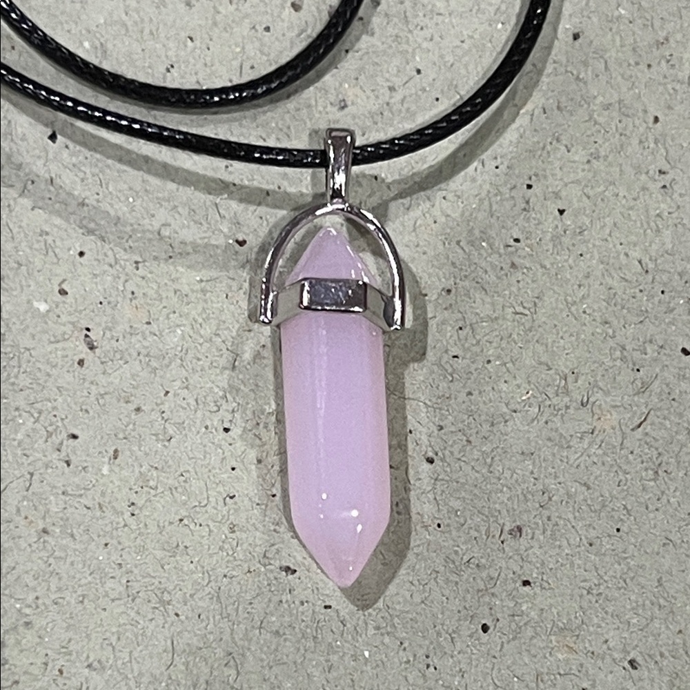 Pink Crystal Rose Quartz Pendant Necklace